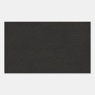 Black Leather Look Rectangular Sticker