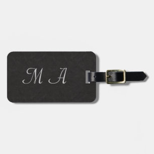 Black Leather Luggage Tag