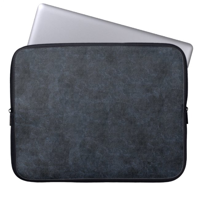 Black leather Neoprene Laptop Sleeve 15 inch (Front)