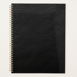 Black leather planner