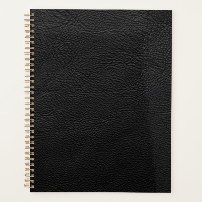Black leather  planner (Front)