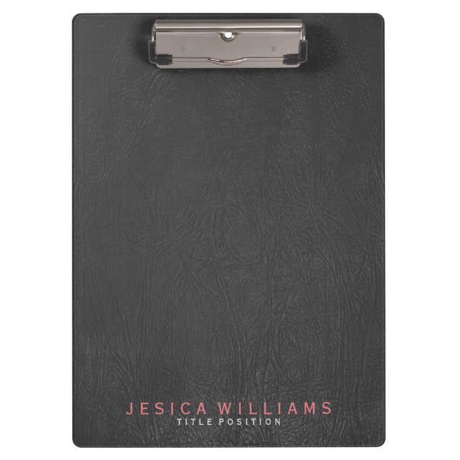Black Leather Print Clipboard (Front)