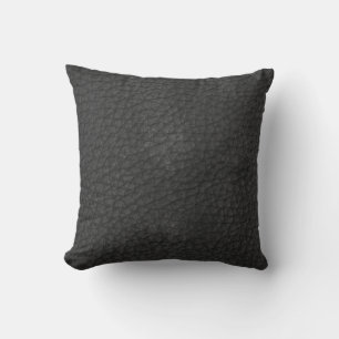 Black Leather Print Cushion