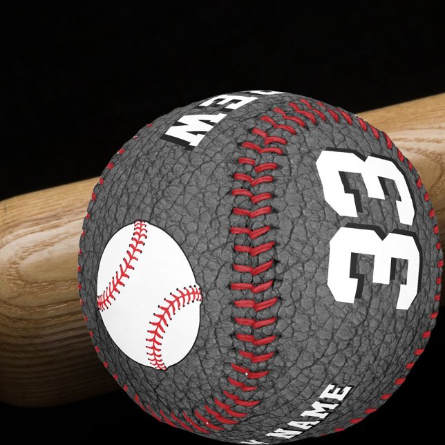 Black Leather Print Player Name Team Number  Baseball (Creator Uploaded)