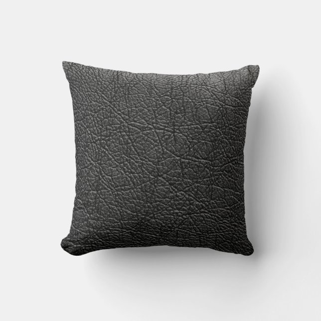 Black leather: seamless closeup texture. cushion (Front)