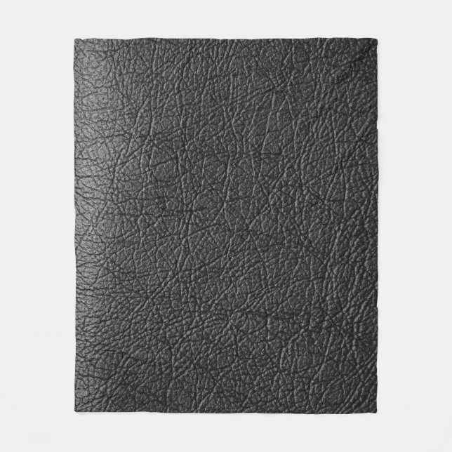 Black leather: seamless closeup texture. fleece blanket (Front)