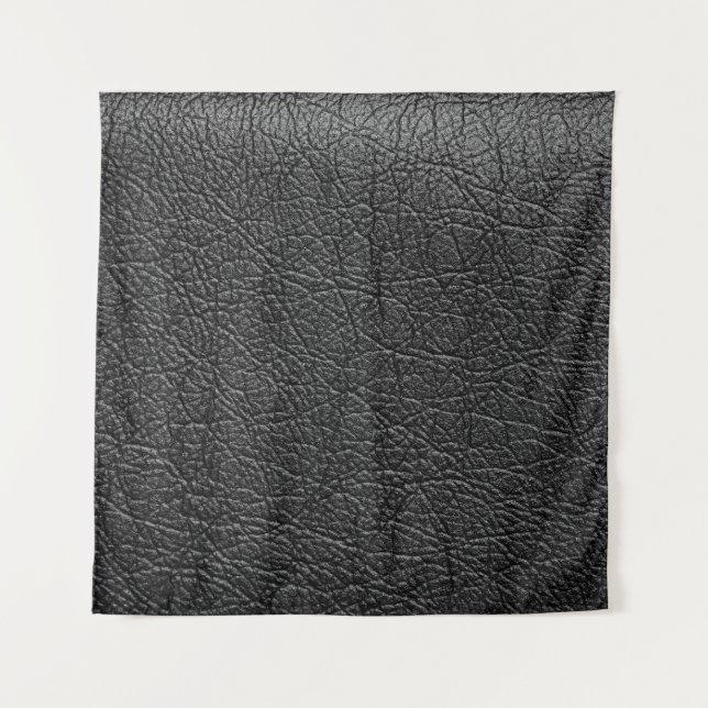 Black leather: seamless closeup texture. tapestry (Front)