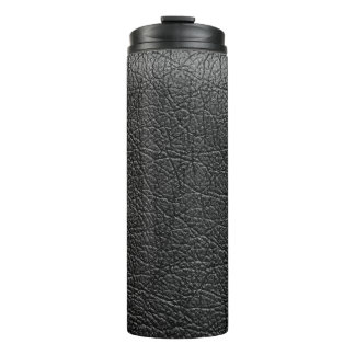 Black leather: seamless closeup texture. thermal tumbler