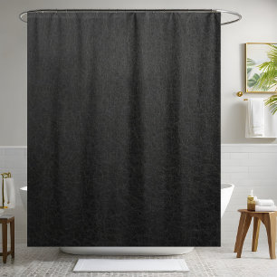 Black Leather Shower Curtain Luxury Bathroom Decor