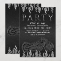 Black Leather Silver Chrome Motorcycle Biker Party