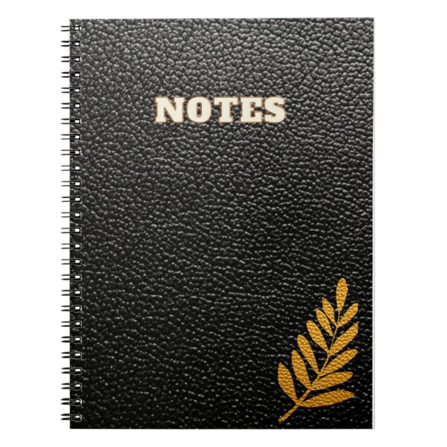 black leather style notebook  (Front)