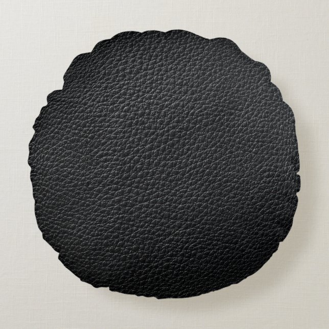 Black leather texture and backgroundleather,textur round cushion (Front)