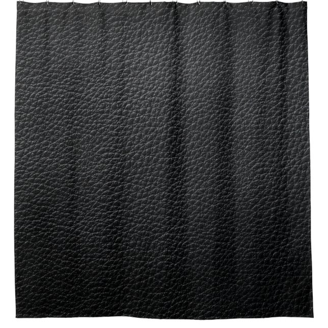 Black leather texture and backgroundleather,textur shower curtain (Front)