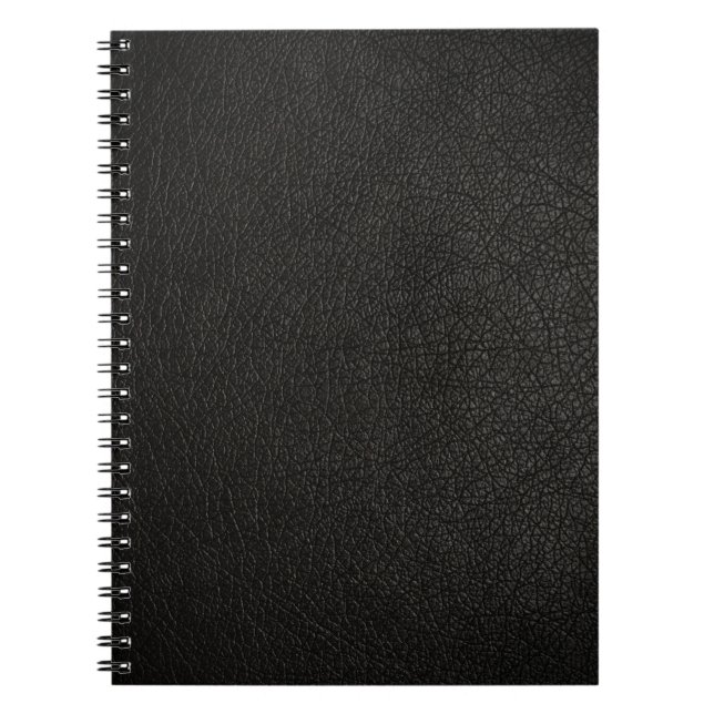 Black Leather Texture Background Notebook (Front)