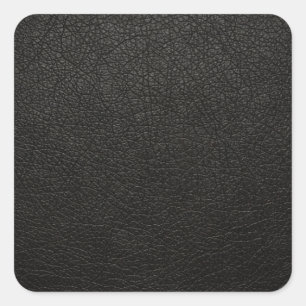 Black Leather Texture Background Square Sticker