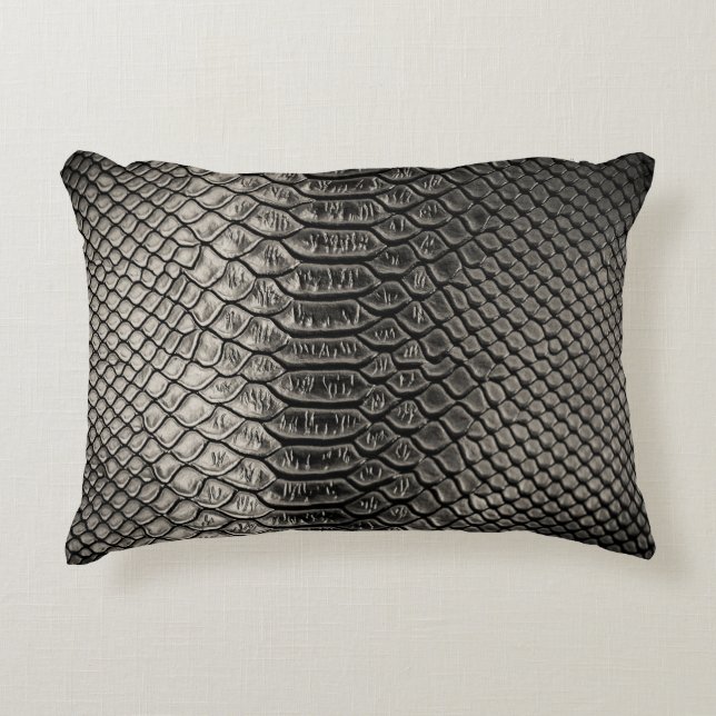 Black leather texture, background use. decorative cushion (Front)