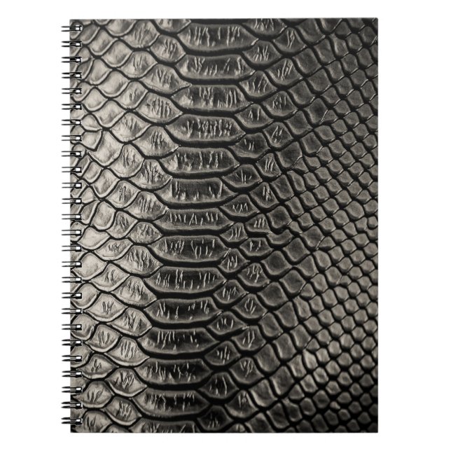 Black leather texture, background use. notebook (Front)