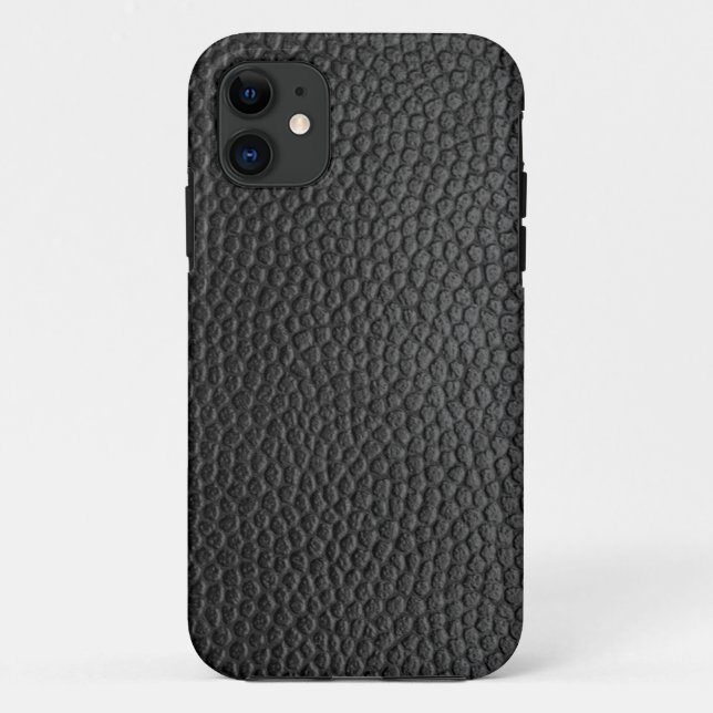 Black Leather Texture Case-Mate iPhone Case (Back)