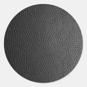 Black Leather Texture Classic Round Sticker