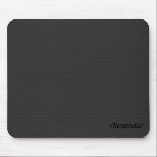 Black Leather Texture- Custom Monogram Mouse Pad