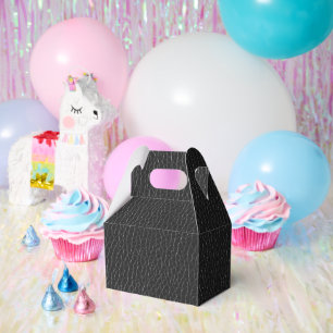 Black Leather Texture Finish Pattern Gable Favour Box