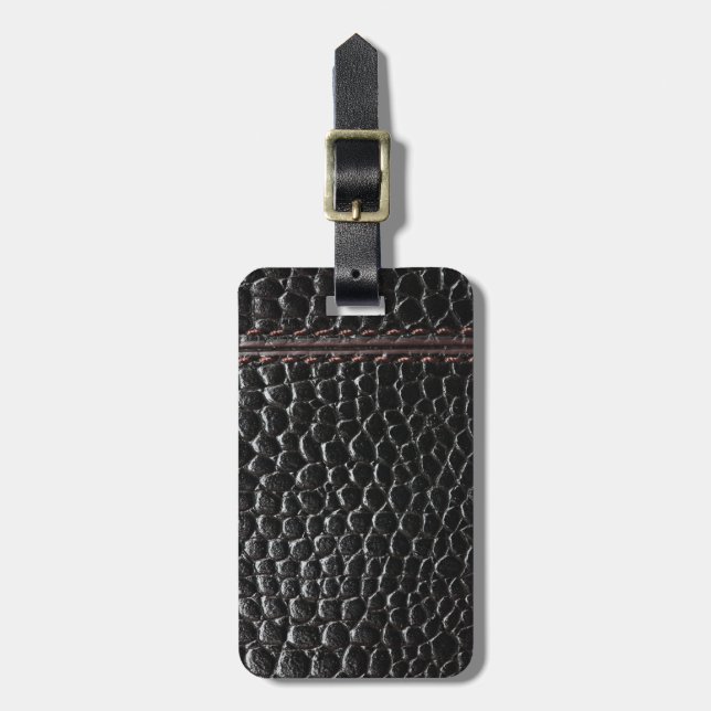 Black leather texture Luggage Tag (Front Vertical)