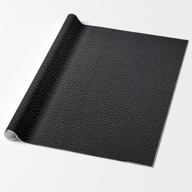 Black leather texture or background. leather,textu wrapping paper (Unrolled)