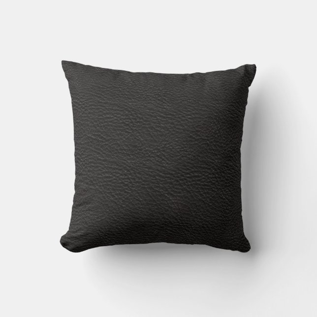 Black leather texture pillow (Front)
