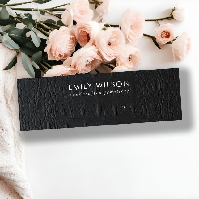Black Leather Texture Stud Earring Display Card (Creator Uploaded)