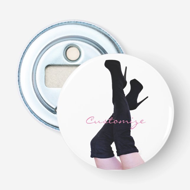 Black Leather Thigh-high Boots Thunder_Cove Bottle Opener (Front)