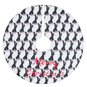 Black Leather Thigh-high Boots Thunder_Cove Brushed Polyester Tree Skirt