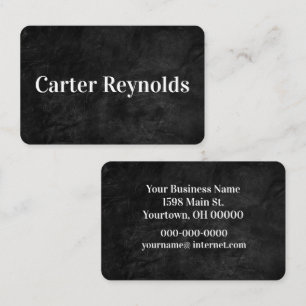 Black Leather with White Text Business Card