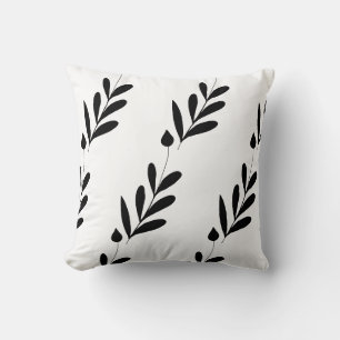 black leaves flower bud design coffee mug cushion