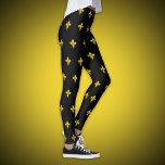 Black Legging with gold Fleur de Lis<br><div class="desc">Get this gold Fleur de Lis pattern on an elegant black legging to make a royal gift to a girlfriend!</div>