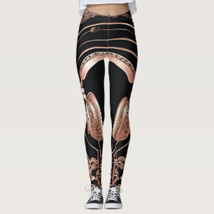 Black leggings headphones design Shine AI art 