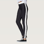 Black Leggings White Side Stripe Custom Colours<br><div class="desc">Custom Colours - Sports White Side Stripe Black Leggings - MIGNED Design - or Choose / Add Your Stripe and Leggings Colours with Customisation tool ! Good Luck - Be Happy :)</div>