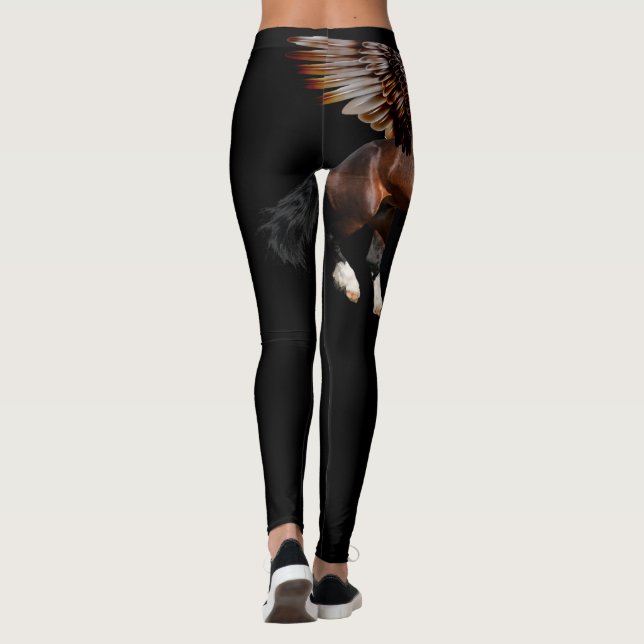 Black Leggings with Bay Pegasus (Back)