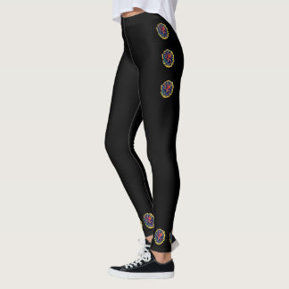Black  leggings with beautiful floral design 
