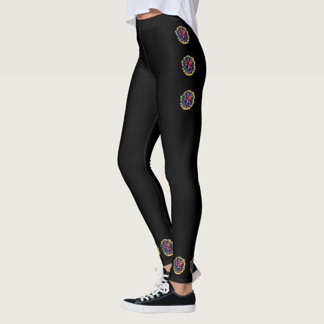 Black  leggings with beautiful floral design  (Left)