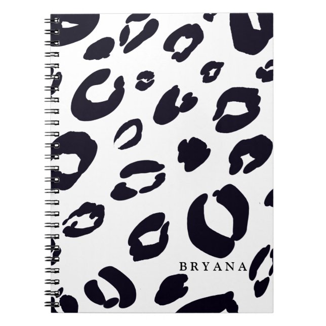 Black Leopard Cheetah Print (ANY COLOR) Notebook (Front)