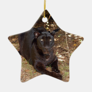 Black Leopard Christmas Ornament