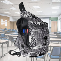 Black leopard in the jungle, hand drawn, custom