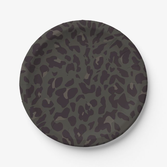 Black Leopard Paper Plates (Front)