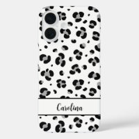 Black Leopard Personalised Modern iPhone Case