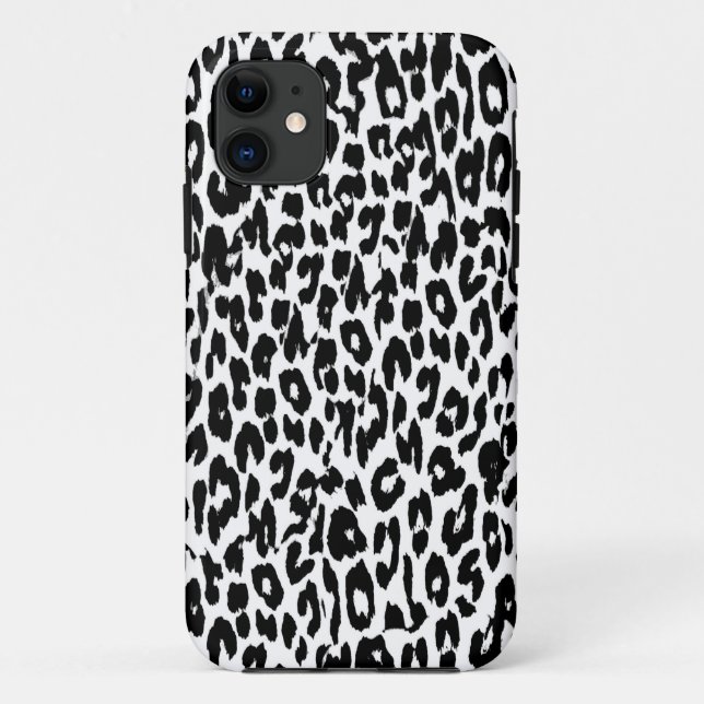 Black Leopard Print Skin Fur Case-Mate iPhone Case (Back)