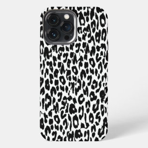 Black Leopard Print Skin Fur iPhone 13 Pro Max Case
