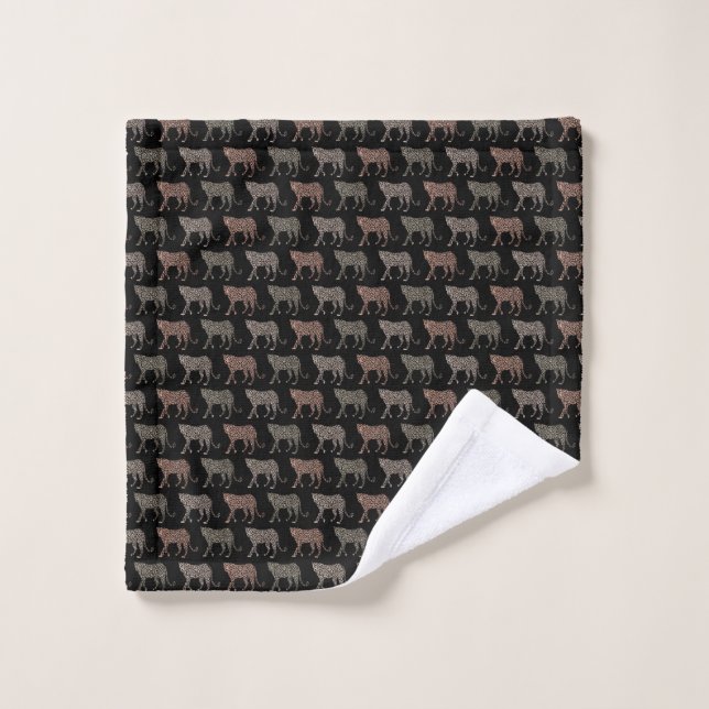 Black Leopard Print Wash Cloth (Wash Cloth)