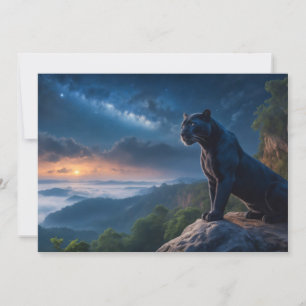 Black Leopard Wild Majestic Animal A Starry Galaxy Announcement