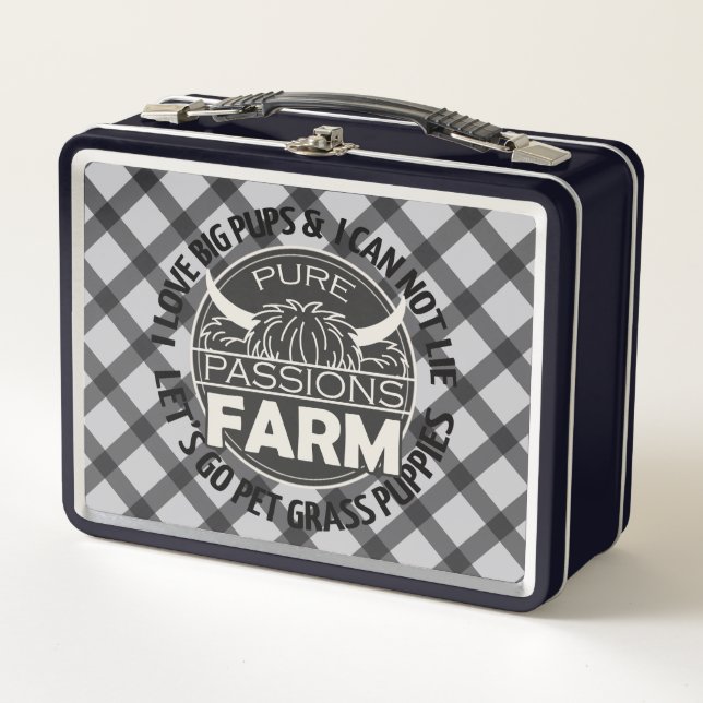 Black Let's Go Pet Grass Puppies Lunch Box (Front)