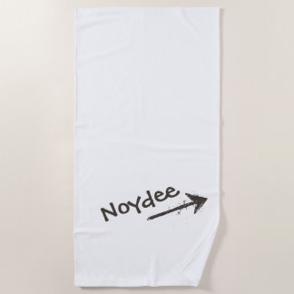 Black Lettering and Arrow on your Beach Towel